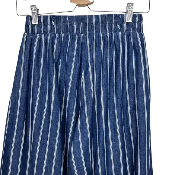 Final Touch Wide Leg Blue Striped Palazzo Pants Size Small - Picture 10 of 14